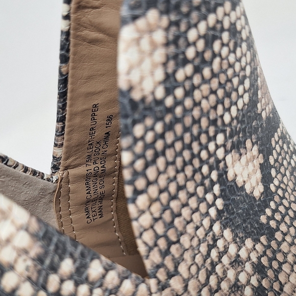 Steve Madden Camryn Snakeskin Ankle Boots - Cream and Black SZ 7.5 - Picture 5 of 6